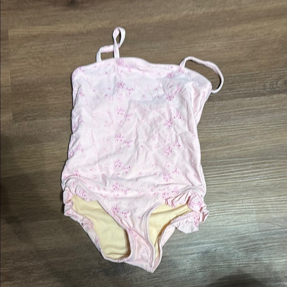 Kids Pink Floral One-Piece Swimsuit